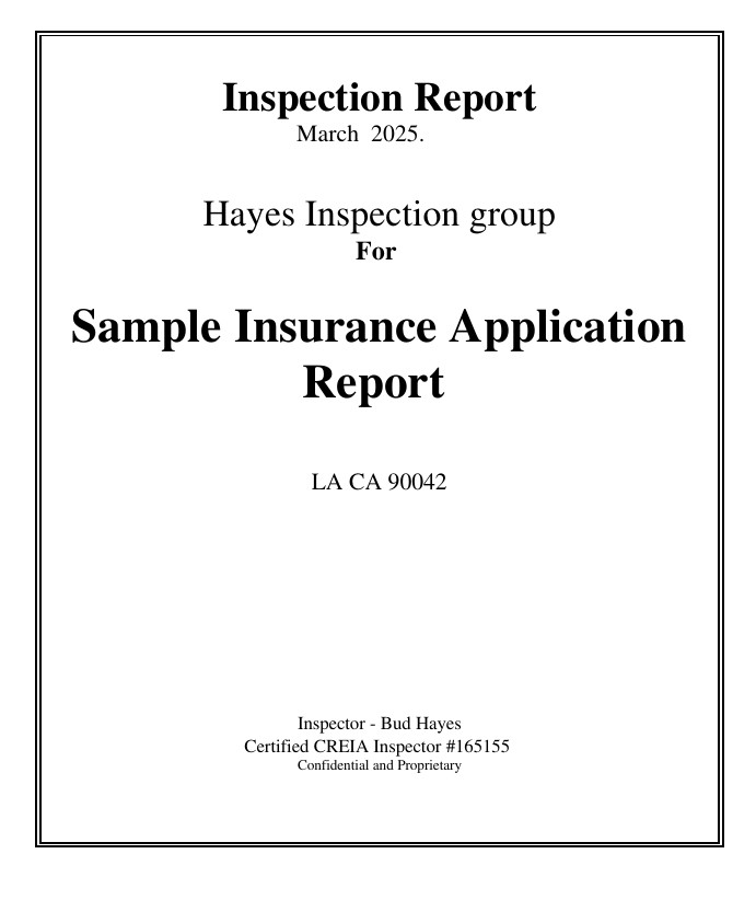 image of first page of Sample Inspection report